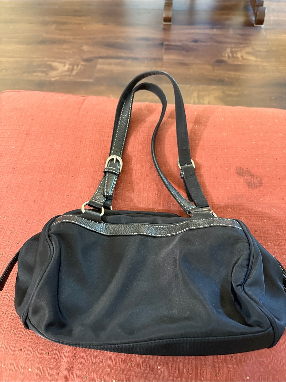 Talbots Black Nylon Shoulder Tote with Adjustable Straps